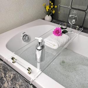 Bath Tub Tray,Clear Bathtub Tray for Luxury Bathroom  Waterproof Bath Caddy with Sleek Surface No Assembly Easy Cleaning Bathtub Organizer for Spa Relaxation (31")