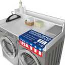 OfficeSimpli Large Washer Dryer Countertop with Shelf - 30 x 58 Inch - Made in USA Laundry Countertop Over Washer and Dryer with Non-Slip Pads, Storage Shelf, Laundry Topper Organizer, Gracier White