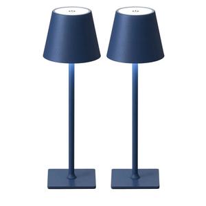KDG 2 Pack Cordless Table Lamp,Portable LED Desk Lamp, 4000mAh Battery Operated, 3 Color Stepless Dimming Up, for Restaurant/Bedroom/Bars/Outdoor Party/Camping/Coffee Shop Night Light(Blue)