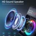Karaoke Machine for Adults, Portable Bluetooth Speaker with 2 Wireless Microphones and Lights Show, Karaoke Speaker with Bass & Treble, Supports for TWS,USB,FM,REC,AUX in,TF Card for Party/Meeting