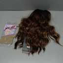 Eawwii Brown Highlight Short Wavy Wig for Women Lace Hairline Bob Style Synthetic Heat Resistant - Natural Appearance for Everyday Hairstyle 14 Inch