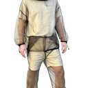 Mosquito Net Suit for Insect & Bug Protection - Jacket & Pants Netting - Outdoor Resistent Clothes (Small-Medium, Green)