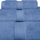 SUPERIOR Egyptian Cotton Pile 3 Piece Towel Set, Includes 1 Bath, 1 Hand, 1 Face Towel/Washcloth, Ultra Soft Luxury Towels, Thick Plush Essentials, Guest Bath, Spa, Hotel Bathroom, Denim Blue