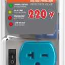 Heavy-Duty 20A 4400W Surge Protector for Appliances, Smart Circuit Plug with Outlet Saver & Power Strip for Refrigerator, Air Conditioner, High-Power Devices, Overload & Voltage Protection 140 Joule (220V)