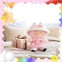 5 Pcs Stylish Set for 17cm Dolls with Fashion Hat ,Water Bottle,Skirt,Shoes and Sweater Outfit Set, Cute Doll Style Accessories Gift(Cute,Pink)