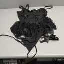 Women Sexy Lingerie Set Naughty Lace Up Corset Bodysuit Underwire Lingerie Babydoll With Garter Belt and Bow Tie (Medium, Black)