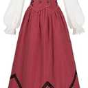 CR ROLECOS Victorian Dress Women Renaissance Gowns Edwardian Costume Vintage 1800s Dress, M