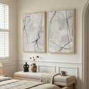 Large Framed Neutral Line Abstract Wall Art Set of 2 for Living Room, Minimalist Modern Black Canvas Artwork for Walls, Contemporary Abstract Painting Print Wall Decor for Bedroom Office, 24x36 Inch, 24" W x 36" H x 2Pcs