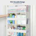 Yecaye Over The Door Organizer, 5 Tier Extra Large Behind Door Storage of 10 Compartments, 80lbs Heavy Duty Door Organizer Hanging with Clear Window for Closet Bedroom Pantry Bathroom, Beige