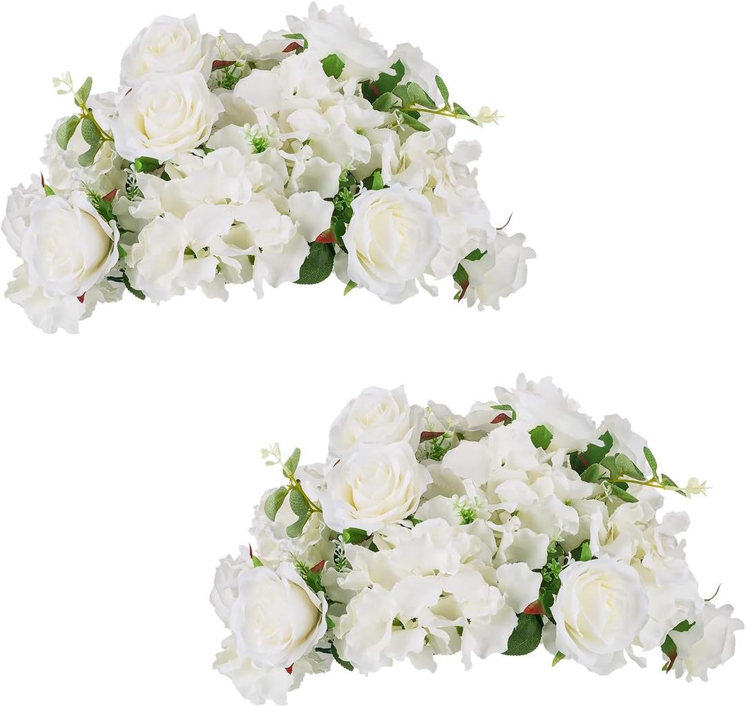 White Flowers Balls for Centerpieces: 2 PCS 14.2" Diam Flower Centerpieces for Tables in Wedding Reception Decorations Arrangement for Party Celebration Planners