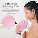 Yiclick Exfoliating Washcloth Towel - Exfoliating Body Scrubber, Loofah Wash Sponge - Korean & Japanse & African Washcloth - Soft + Rough Exfoliating Back Scrubber - for Senstive and Rough Skin, Pink