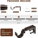 2 PACK 1 Diameter brown curtain rod Itself is 30 to 60 inch. 1 Pack Fits 30-54 inch Windows with Heavy Duty Adjustable brown curtain rods Splicing Metal Extra Long Curtain Rod