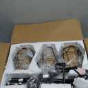 EDISHINE 70IN Farmhouse Floor Lamps for Living Room, Dimmable Industrial Tall Standing Lamps 3 LED Edison Bulbs Included, Diamond-Shaped Cage, Rustic Tree Corner Light for Bedroom, Office, Black