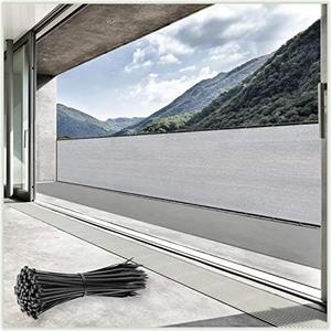 ColourTree 6' x 25' Grey Fence Screen Privacy Screen - Commercial Grade 170 GSM - Heavy Duty - Cable Zip Ties Included