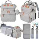 Orian Diaper Bag Backpack, Diaper Bag with Baby Changing Station, Large Travel Diaper Bag, Mosquito Net, USB Charging Port, Waterproof Unisex Baby Bag - 3 bonus gifts