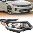Halogen Headlight Assembly Compatible with 2016 2017 2018 Kia Optima w/Bulbs Halogen Headlamp (Passenger Right Side)