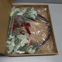 12 Inch Olive Norfolk Pine Christmas Wreath with Wooden Bead Bell Christmas Kitchen Cabinet Wreath for Front Door Farmhouse Rustic Xmas Artificial Door(Red,Rustic)