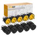 STARELO 5 Set 20 Amp Extension Cord Ends,Electrical Replacement Plug & Connector Set Black Shell 125V 20A 2Pole 3Wire NEMA 5-20P & 5-20R 3-Prong Straight Blade Grounding Type
