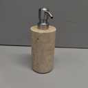 Natural Travertine Marble Soap Dispenser with Stainless Steel Pump, Marble Lotion Liquid Soap Bottles for Kitchen Bathroom Beige