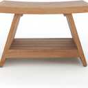 Patented 30" Asia Teak Shower Bench with Shelf - 30 Inch (Pack of 1)