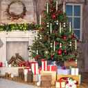 FREEPOWER 12PCS Flameless Christmas Tree Candles with RemoteBattery Operated Flickering Candles Christmas Tree Lights,LED Taper Candle for Home Parties Birthday Gift with Snowflake Ball Hook (Ivory)