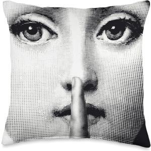 Fornasetti, Shut up Throw Pillow (16x16)