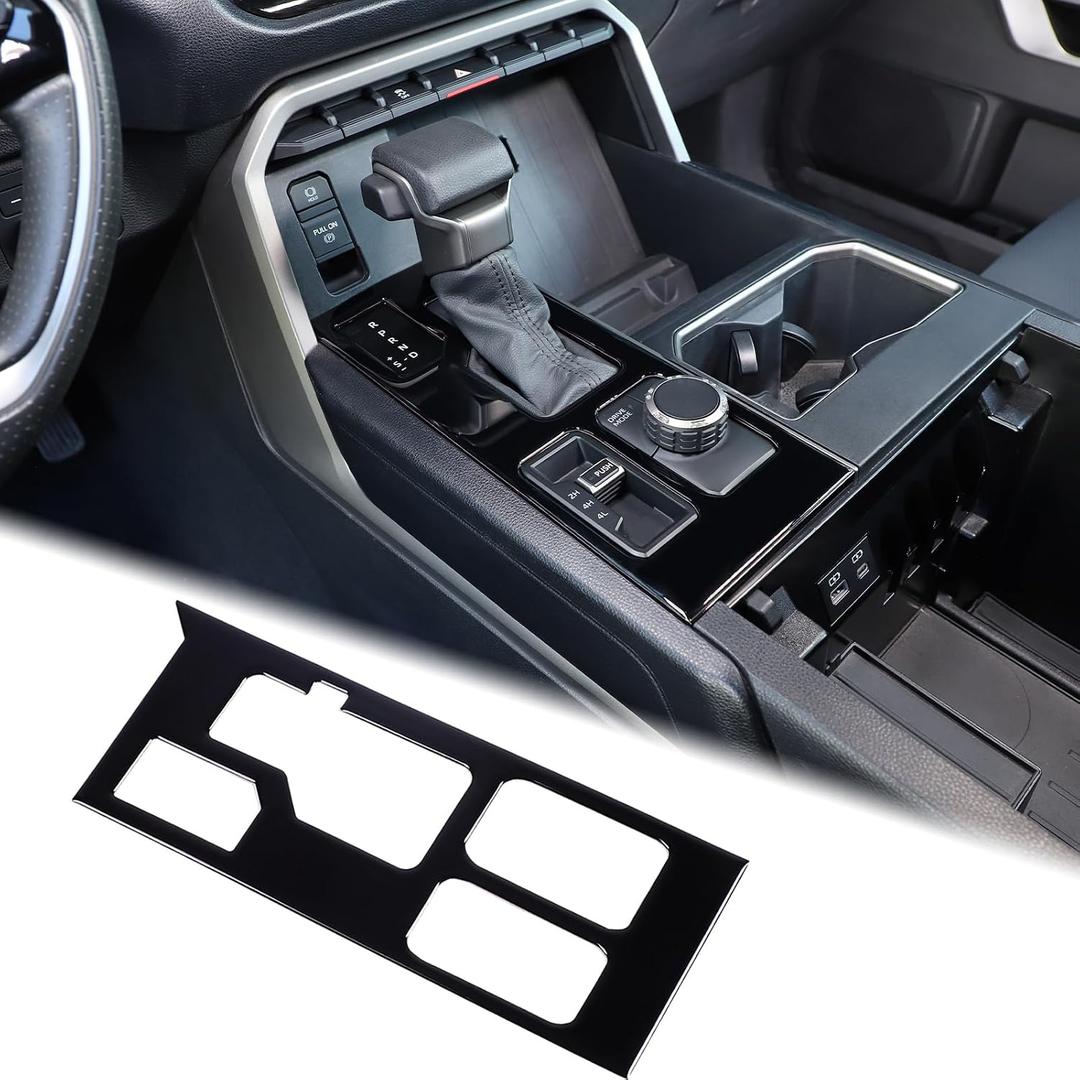 Aunginsy Car Central Control Gear Shift Panel Trim Cover Compatible with Toyota Tundra/Sequoia 2022-2024 2025 Gear Shifter Console Anti-Scratch Panel Frame Decorative Sticker Protection Accessories