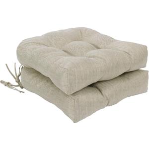 Outdoor Chair Cushions, Outdoor Cushions, Patio Chair Cushions, Indoor Full-Length Ties for Non-Slip Support, Premium Comfortable Thick Fiber, Set of 2 (Beige, 19 x19 Inch)