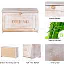 HOMEKOKO Vintage Large Wood Bread Box for Kitchen Counter, Retro Design Single Layer Bamboo Large Capacity Food Storage Bin (White)