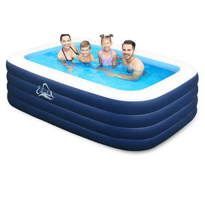 Inflatable Swimming Pool with 4 Air Chambers,99"x60"x28" Heavy Duty Deepened and Thickened Kids Pool, Swimming Pool for Adults Kids Family, Blow up Pool for Backyard, Garden, Outdoor Inflatable Swimming Pool with 4 Air Chambers,99"x60"x28" Heavy Duty Deepened and Thickened Kids Pool, Swimming Pool for Adults Kids Family, Blow up Pool for Backyard, Garden, Outdoor