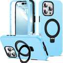 Compatible with iPhone 16 Pro Max Case 6.9''with Magnetic Ring Stand [Military Drop Protection][Compatible with Mag-Safe] Shockproof 16 Pro Max Phone Case for Men Wowen, Blue
