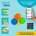 Vive Squeeze Balls for Hand Therapy, Exercise, Arthritis (w/ Rehab Video App) - Grip Strengthener Occupational Equipment for Finger, Wrist, Carpal Tunnel, Pain Relief, Stress - Resistance Strength Squeezing Egg Trainer (Blue)