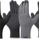 NoCry Gardening Gloves for Men with Strong Grip and Touchscreen Tips  Breathable Rubber Coated Garden Gloves with Superior Dexterity  Snug-Fitting Yard Gloves for Men or Lawn Gloves Men (Black & Grey)