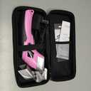 VLOXO Cordless Electric Scissors Cardboard Cutter with 2 Type Blades Rechargeable Powerful Shears Cutting Tool for Fabric Electric Box Cutter Leather Felt with Charger & Storage Box-Pink