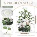 Giegxin 4 Pcs Free-Standing Wedding Aisle Artificial Flowers Rose Walkway Floral Arrangements Chair Decorations for Ceremony Decor Wedding Reception Church Backdrop Outdoor(White)