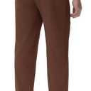 Rdruko Men's Lightweight Hiking Pants Athletic Quick Dry Water Resistant Casual Pants with Zipper Pockets for Outdoor (Brown, L)