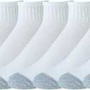 Amazon Essentials Men's 10-Pack Cotton Half Cushioned Ankle Socks, White, Shoe Size: 6-12