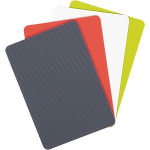 Dexas Heavy Duty Grippmat Flexible Cutting Board Set of Four, 7.5"x"11.5 inches, Gray, Red, White and Green