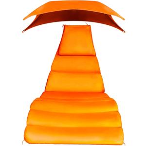 Weatherproof Replacement Cushion Pad and Umbrella for Hanging Lounge Chair Outdoor Chaise Hanging Hammock Chair - Long-Lasting, Fade-Resistant, Quick-Dry, Outdoor Lounge Replacement Set (Mandarin)