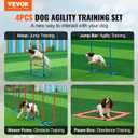 VEVOR Dog Agility Training Equipment, Dog Agility Course Backyard Set with Adjustable High Hurdles,Weave Poles,Jump Ring,Square Pause Box,Whistle,Foldable Bowl, Obstacle Course Kit with Storage Bag