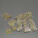 104 Pcs Iron on Letter Alphabet Fabric Patches with Ironed Adhesive Embroidered Decorate Repair A-Z Letter for Bulletin Board School T-Shirts, Jeans, Jackets, Socks, Bags, DIY(Gold)