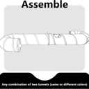 Cat Tunnel, 2-Way Collapsible Cat Tube with Interactive Peek-A-Boo Hole, Toy Ball, and Rope Ideal for Indoor Cats, Kittens, and Rabbits, Beige