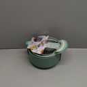COOK WITH COLOR Nesting Plastic Mixing Bowl Set with Pour Spouts and Handles, Sage, 4 Piece Non-Slip