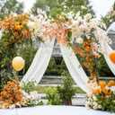 Wedding Arch Draping Fabric 2 Panels 28.7" x 20FT Ivory Sheer Chiffon Backdrop Drapes for Wedding Ceremony Birthday Party Bridal Shower Outdoor Decoration