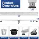 Neodrain 48-Inch Linear Shower Drain-Brushed,with Tile Insert Grate
