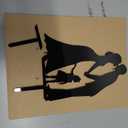 Wedding Cake Topper Silhouette Groom kiss Bride with little Girl daughter