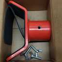 Adjustable Bottle Jack Adapter with Triple-Lock, Secure Wobble-Free Fit for 2T-12T Bottle Jacks, Heavy Duty 1/4" Steel Saddle for 3" & 4" Axle Tubes on RV, Truck, Trailer (Red (1.65IN))