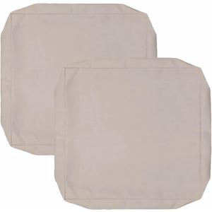 Oslimea Outdoor Cushion Covers Replacement 18x18x2 Waterproof Patio Furniture Cushion Seat Cover 2 Pack Removable Chair Pads Cover for Deep Seat Back Cushion, Tan