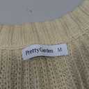 PRETTYGARDEN Women's Chunky Knit Open Front Sweater Long Sleeve Button Loose Short Cardigan Outerwear Coats (Medium, Apricot)
