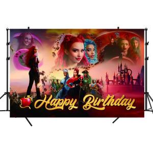 Descendants Backdrop,Descendants Birthday Party Banner Background for Children Birthday Party Decoration Supplies,(5x3ft)